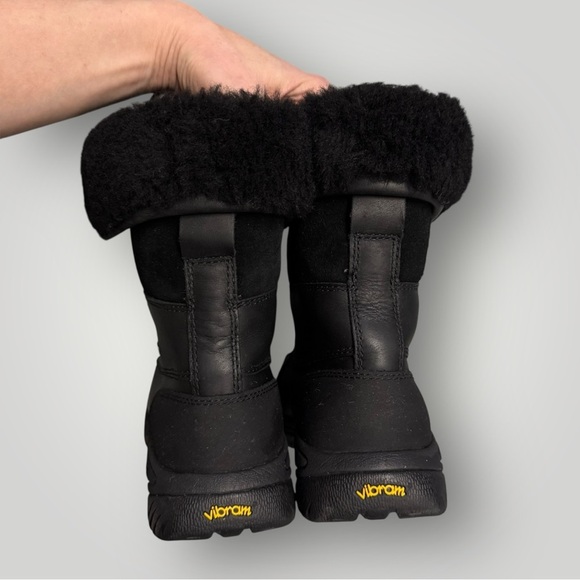 UGG Butte Shearling Boots Black Mens Sz 7 Women’s 9 - Picture 8 of 14